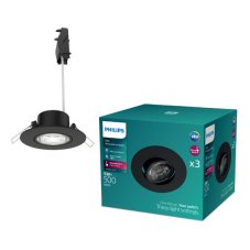 Zapustené svietidlo LED 2700K čierna IP20 PHILIPS Cilantro Step 8721103038050 balenie 3 ks