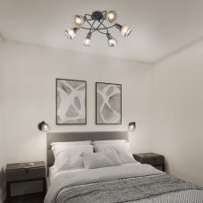 TRIO 662800632 TARIFA stropní svítidlo D590mm 6xE14 černá matná
