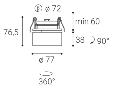 LED2 21507233 KLIP zápustné svítidlo LED 11W/770lm 2700K černá