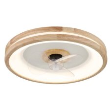 GLOBO 03650 GATIAN stropní svítidlo s ventilátorom D500mm LED 30W/2250lm 2700-6500K bílá, dřevo, dálkový ovladač