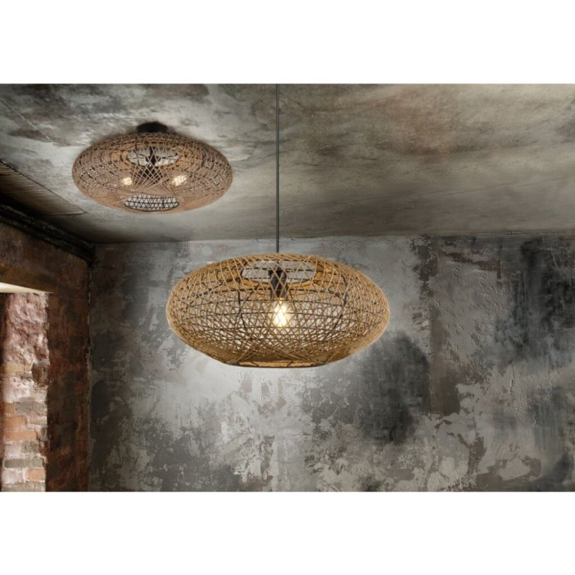 TRIO 612300236 HEDDA stropné svietidlo D520mm 2xE27 matná čierna, sisal
