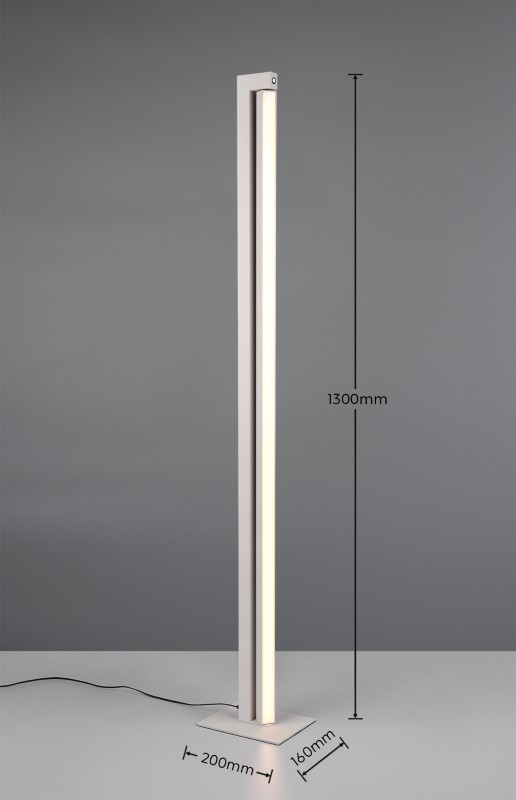 TRIO 448810176 SEEKER stojacia lampa V1300mm SMD LED 21W/2350lm 2300+3000+4000K svetlo šedá