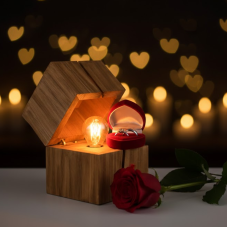 TRIO 514110130 TREASURE stolná lampička V160mm 1xE14 drevo