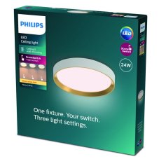 Philips 8720169301375 Hanno stropní svítidlo D384mm LED 24W/2700lm 2700K bílá, zlatá, SceneSwitch