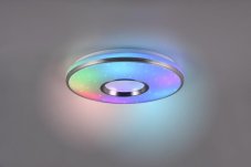 TRIO Reality R64401005 REALTA stropní svítidlo SMD LED D390mm 21W/2200lm 2700-6500K RGBW broušený hliník, stmívatelné, dálkový ovladač