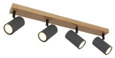 GLOBO 57911-4G ROBBY stropné bodové svietidlo/spot 4xGU10 grafit, imitácia dreva