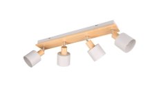 TRIO 862700476 SHANTI stropní bodové svítidlo/spot 4xE14 dřevo, světle šedá