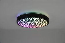 TRIO Reality R67161132 CHIZU stropné svietidlo SMD LED D400mm 22W/2500lm 2700-6000K RGB, čierna matná, stmievateľné, diaľkový ovládač
