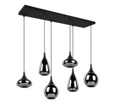 TRIO 317000632 LUMINA závěsné svítidlo 6xE14 černá matná, chrom