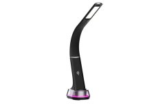 Immax 08973L CORELLA stolová lampa LED 7W 150-450lm 3000-6000K RGB podsvietenie, čierna, strieborná, dotykové ovládanie, nočné podsvietenie, stmievateľné, RGB, CCT