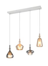 TRIO 349400417 ALDEA závěsné svítidlo 4xE14 bílá, jantarová