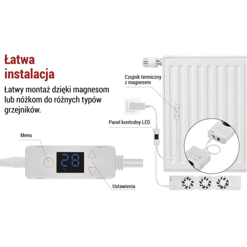 EMOS 2107563000 Ventilátor pod radiátor TRIO biela