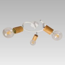 PREZENT 61215 VEDMA stropní svítidlo 250 mm 3xE27 / G80 / 40W, světlé dřevo, matná bílá