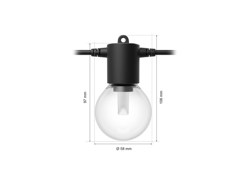 8720169371538 Philips Hue White and color gradient Low volt Festavia vonkajšia svetelná reťaz - 20 žiaroviek LED 17W/1000lm 1000-20000K+RGB IP65 čierna + Outdoor PSU 30W