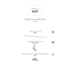 Lištové svietidlá SET 6x GU10 2 m biela Zuma Line Tore Track 3567