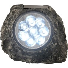 Globo 33920 solární svítidlo dekorativní, imitace kamene LED 8x0,06W 4000K, Ni MH 2xAA 600mAh 1,2V, IP44, šedá, průhledná