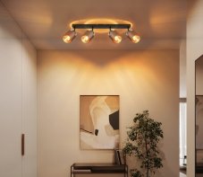Stropní bodové svítidlo / spot 4x E27 čierna matná, jantárová IP20 GLOBO lighting MILLEY 15560-4C