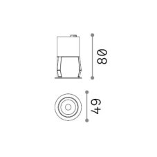 Ideal lux 322889 QUARK zápustné svietidlo D49mm LED 9W 950/630lm 3000K čierna