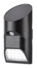 RABALUX 77013 Sepik solární nástěnné svítidlo LED 3,6W/150lm 4000K IP44 černá, bílá, soumrakový a pohybový senzor