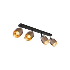 Stropní bodové svítidlo / spot 4x E27 čierna matná, jantárová IP20 GLOBO lighting MILLEY 15560-4C
