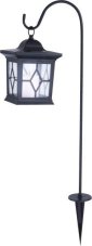 33270 GLOBO Exteriérové ​​solární LED svítidlo, zapichovací Lucerna na osvětlení zahrad a teras s efektem ohně, 1x 0,06W 2700K IP44 černá