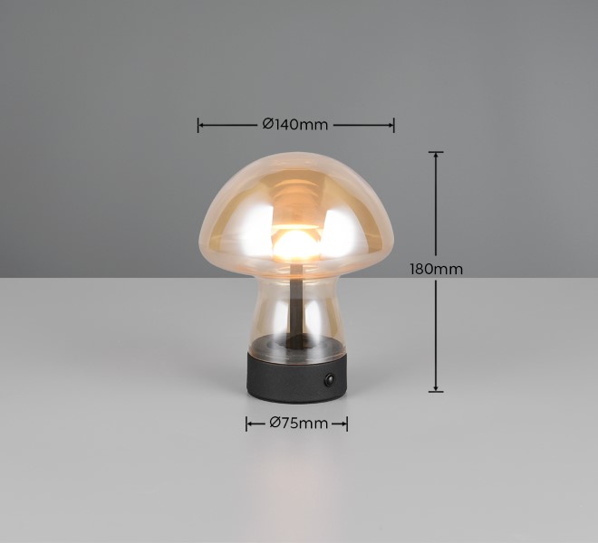 TRIO Reality R54981113 DOOLEY dotyková stolní lampička v180mm SMD LED 1,5W/140lm 3000K jantarová