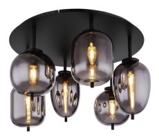 GLOBO 15345-6D BLACKY stropní svítidlo 6xE14 D650mm černá matná, kouřová
