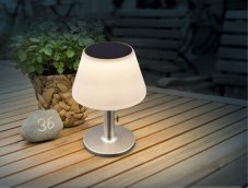 GLOBO SOLAR 33548 solární svítidlo lampička V280mm LED 10x0,2W 1800K IP44, včetně baterie 1x 18650 3,7V 1800mAh, nerez, bílá