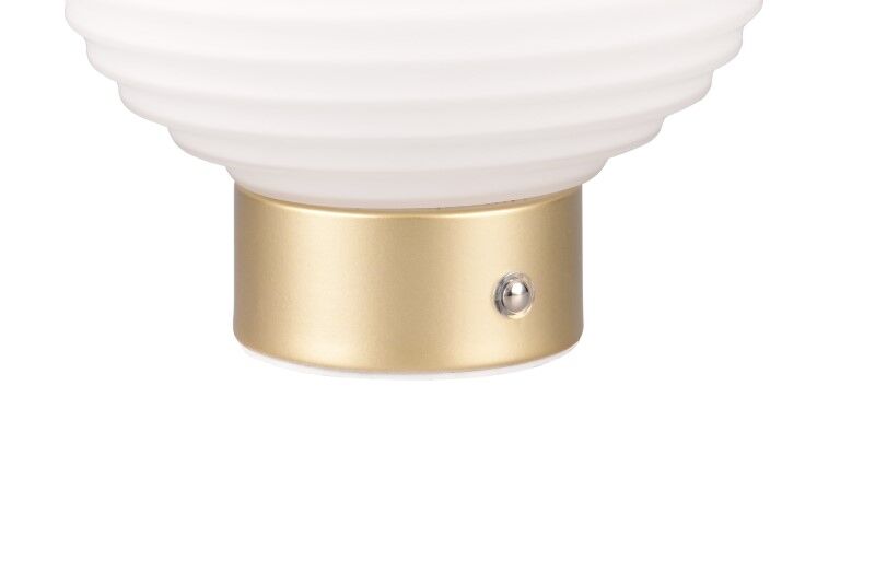 TRIO Reality R57771101 EARL dotyková stolná lampička SMD LED 1,5W/100lm 3000K mosadzná matná, biela matná, nabíjateľná batéria, USB-C port