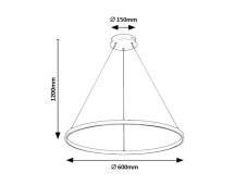RABALUX 72344 Beliza závěsné svítidlo D600mm LED 55W/5500/4100lm 3000K černá, bílá