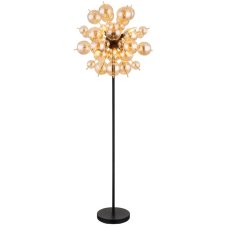 GLOBO 15633SA UDO stojací lampa V1550mm 6xE14 černá matná, jantarová
