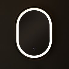 LED koupelnové oválné zrcadlo s osvětlením 597lm 3000+4000+6000K IP44, černé, průhledné - Zuma Line LUSTRO D2383