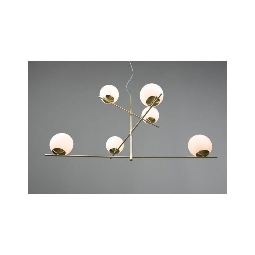 TRIO 302000608 PURE závesné svietidlo 6xE14 matná mosadz, biela