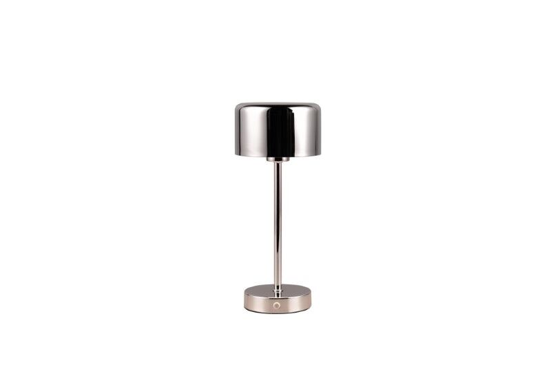 TRIO Reality R59151106 JEFF dotyková stolná lampička SMD LED 1,5W/120lm 3000K chrómová, biela, nabíjateľná batéria, USB-C port