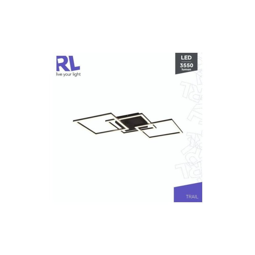 TRIO Reality R64493132 TRAIL stropné svietidlo SMD LED 31W/3550lm 3000K čierna matná