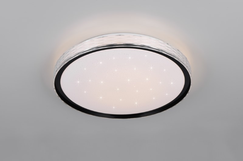 TRIO Reality R64811102 VARDA stropné svietidlo D390mm SMD LED 24W/2500lm 2700-6500K čierna, diaľkový ovládač, starlight efekt