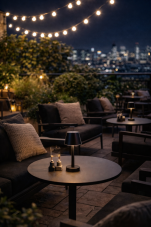 TRIO Reality R54991132 VIDAL dotyková stolná lampička v245mm SMD LED 1,5W/150lm 3000K IP44 čierna matná