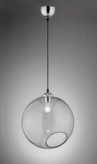 TRIO reality R30071954 Clooney Závesné svietidlo 350mm E27 1X42W Chrómová, dymová