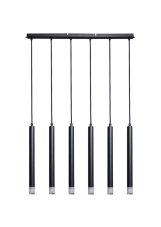 RABALUX 72362 Ramira závesné svietidlo 6xG9 čierna, priehľadná