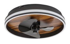 RABALUX 71016 Faustine stropní svítidlo s ventilátorom LED D470mm 30W/1000lm 3000-6500K černá, bílá, imitace dřeva, dálkový ovladač