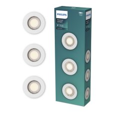 Zapuštěné svítidlo GU10 biela IP20 PHILIPS Peridot 8721103037077 balení 3 ks