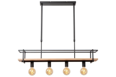 LUCIDE 21432/04/30 MILONGA závěsné svítidlo 4xE27 černá, dřevo