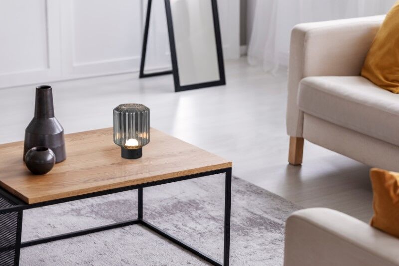 TRIO Reality R57761154 LORD dotyková stolná lampička SMD LED 1,5W/100lm 3000K čierna matná, dymová, nabíjateľná batéria, USB-C port