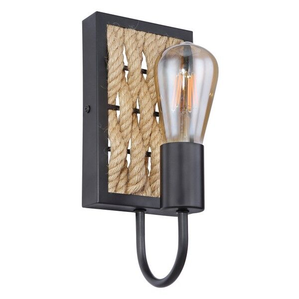 GLOBO 15679W HALIA nástenné svietidlo 1xE27 čierna matná, béžová