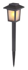 Globo 33577-3 solární svítidlo lucerna zapichovací, efekt ohně, 3 ks v balení LED 10x0,1W 1800K, včetne baterie 1xAAA 1,2V 200mAh Ni-Mh, IP44, černá, satinovaná