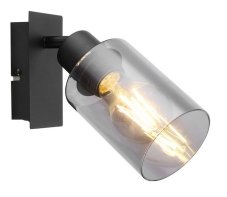 GLOBO 15465-1 HADERA nástěnné bodové svítidlo/spot s vypínačem 1xE27 černá, kouřová