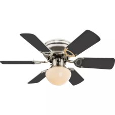 GLOBO 0307W UGO stropní ventilátor s osvětlením na patici E27 760 mm s tahovým vypínačem nikl