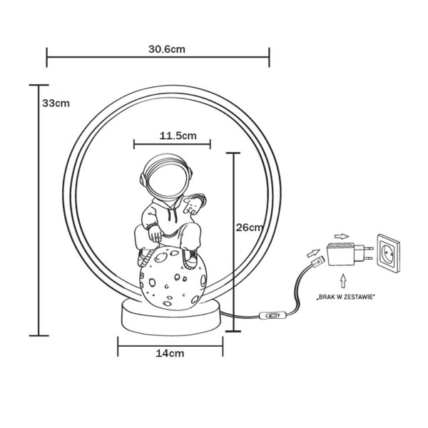 LED stolná lampa 150 lm 3000K viacfarebná bez adaptéra Zuma Line ASTRONAUTA EX15S020U-1