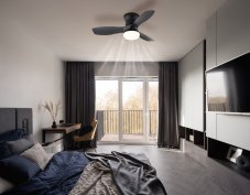 Stropný ventilátor so svetlom LED 2700–6500K čierna, opálová IP20 GLOBO lighting IRWIN 03669 časovač