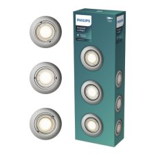 Zapuštěné svítidlo GU10 nikl IP20 PHILIPS Peridot 8721103036995 balení 3 ks